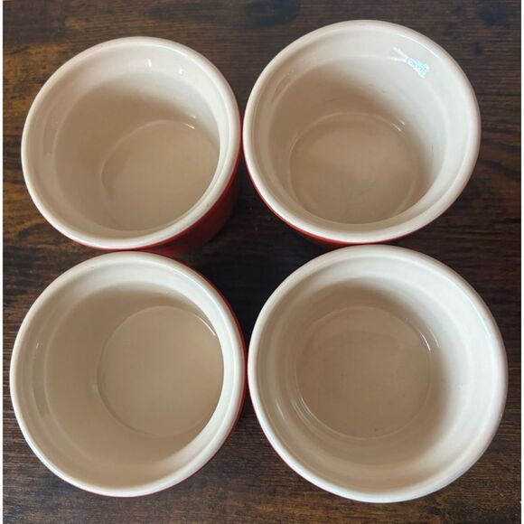 Vintage Le Creuset Stoneware Stackable Ramekin in Red / Set of 4 - Picture 8 of 8